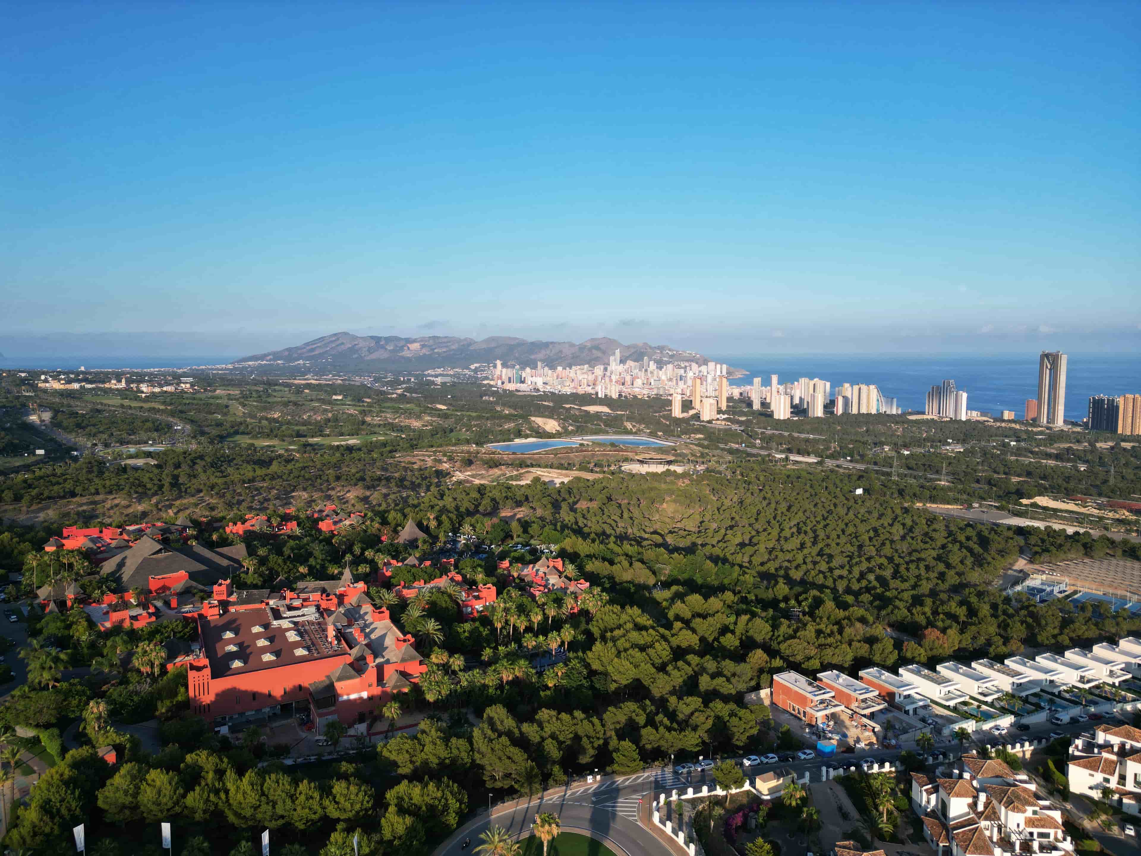 A commercial drone shot for a 5-stars hotel in Benidorm, revealing gorgeous surrounding and a sea-view